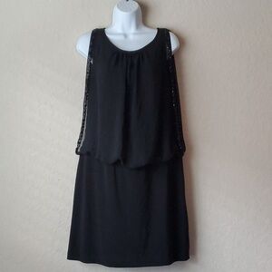 Scarlett size 12 Black Beaded Sleeveless dress with a Flattering Fit Lined